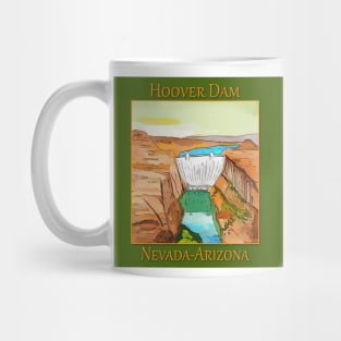 Hoover Dam on the Colorado River, on the Nevada-Arizona border Mug